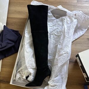 Pour La Victoire Black Over-the-Knee Boots